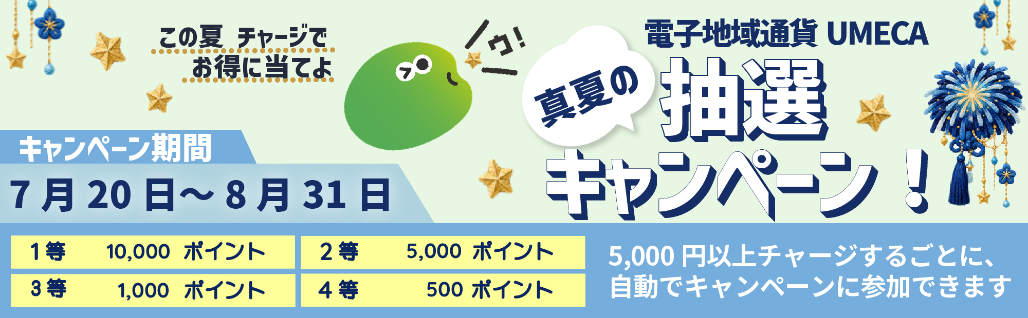 安中市電子地域通貨UMECA(真夏の抽選キャンペーン)