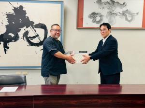 7月3日吹奏楽部への寄附贈呈式2