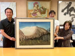 8月15日木版画　浅間山