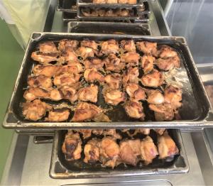 照り焼きチキンがやけました