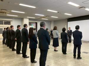 3月31日安中市職員退職者及び派遣職員辞令交付式