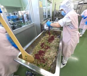 安中産のカリカリ梅を入れる