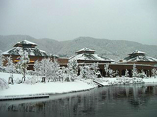 峠の湯の雪景色