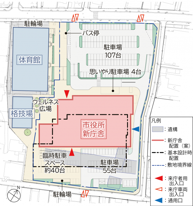 新庁舎の配置図